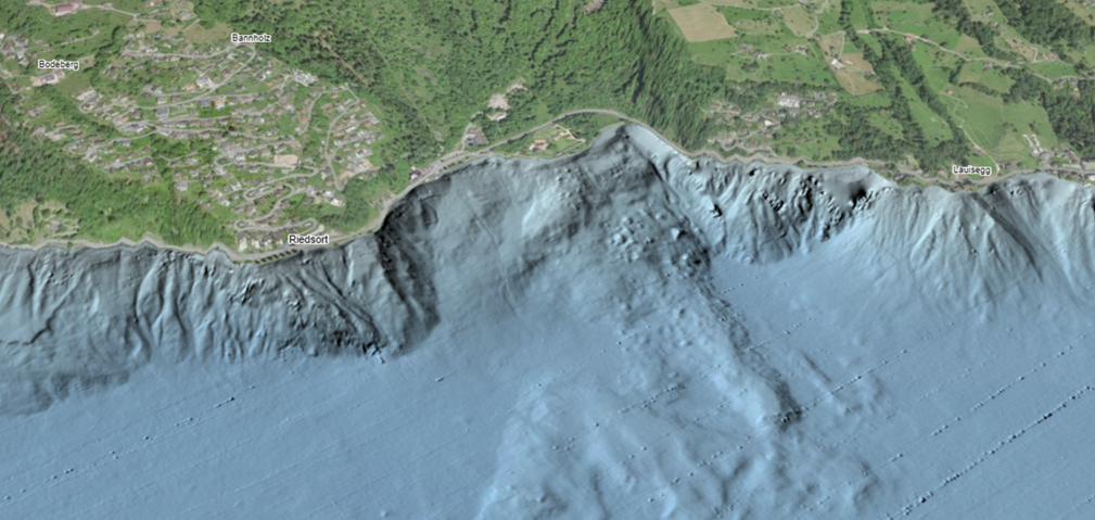 Ablagerungen eines grossen Bergsturzes zwischen Vitznau und Weggis (Quelle: Kanton Luzern)